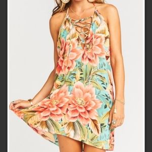 Show Me Your Mumu Lo Lace Up Halter Dress